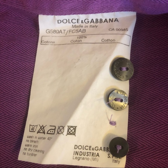 Dolce & Gabbana Purple Striped Button Up Dress Shirt Size 16/41 Large - Picture 8 of 8